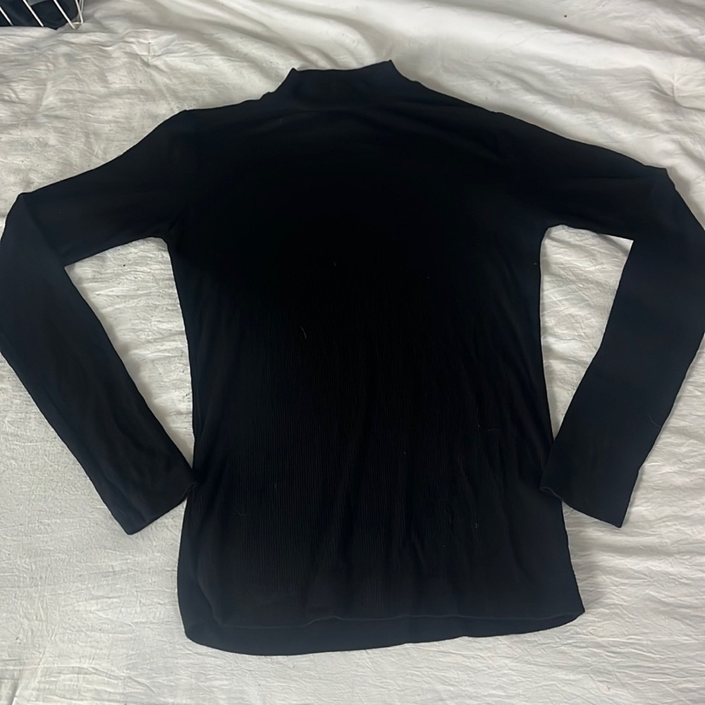 Black Long Sleeve Turtle Neck Tee, XS